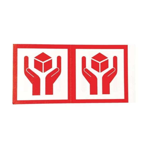 （まとめ）荷札 「取扱注意」 マーク 4枚1組 115x58 1パック（40枚）[x50]