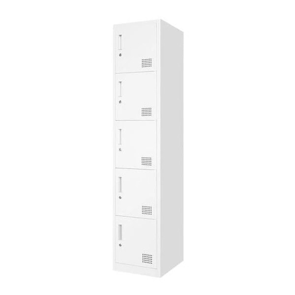 法人限定 Netforce FAC-S5-2-W-WH ホワイト ファシル スリム スチールロッカー (鍵付き 5人用 1列5段) メーカー直送