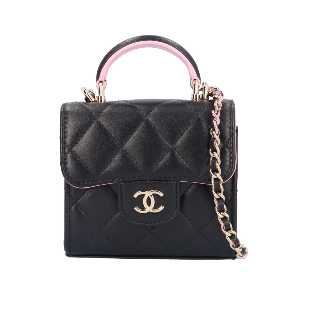 シャネル マトラッセ ココマーク ショルダーバッグ ラムスキン ブラック CHANEL 中古 美品