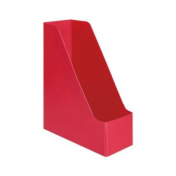 （まとめ）TANOSEE PP製ボックスファイル（組み立て式）A4タテ レッド 1セット（10個）5セット
