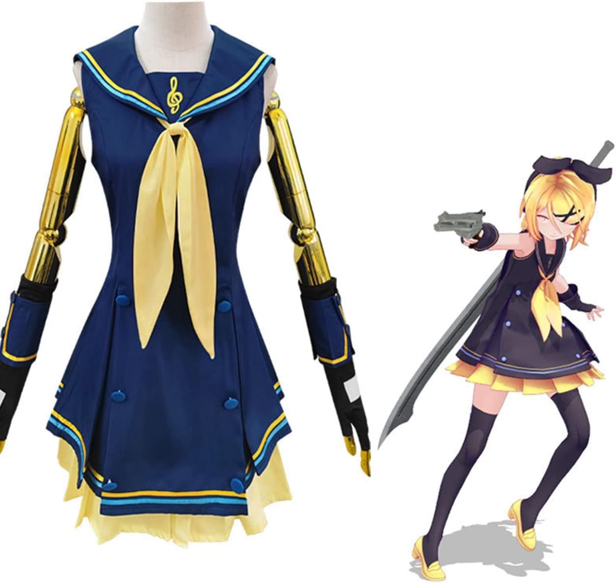 鏡音リン スプレ衣装 セーラー服 風 制服 コスチューム 変装 仮装 学園祭 文化祭 舞台装 演出服