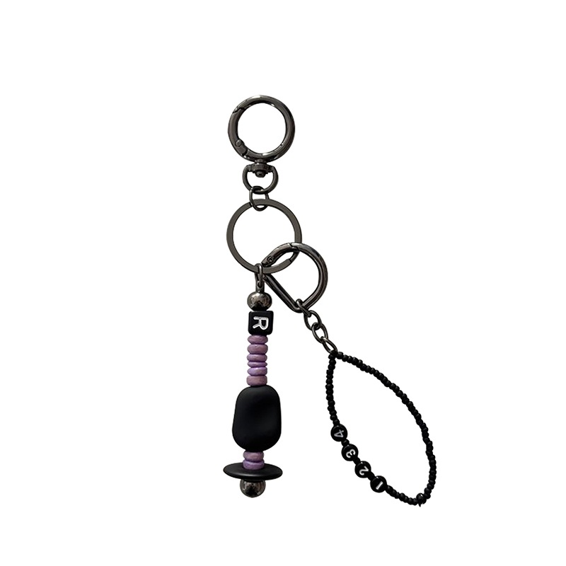 nature beads keyring violet