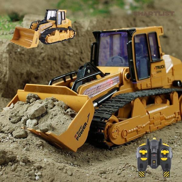 ラジコンカー 働く車 ラジコンブルドーザー クローラー RC 電動 充電式 建設機 工事 車おもちゃ 子供 男の子 ギフト こどもの日 プレゼント 6歳 7歳 8歳 誕生日