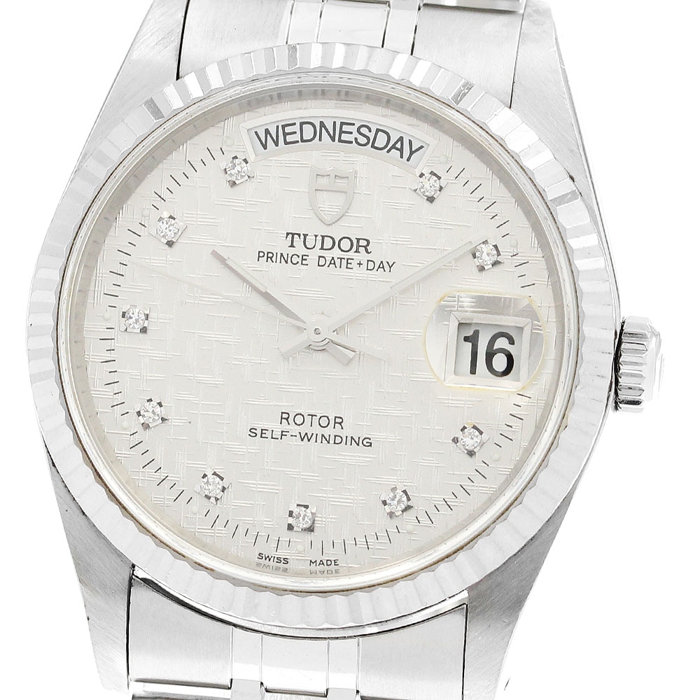 チュードル TUDOR 76214 プリンス デイトデイ 10Pダイヤ WGベゼル 自動巻き メンズ _893678【中古】