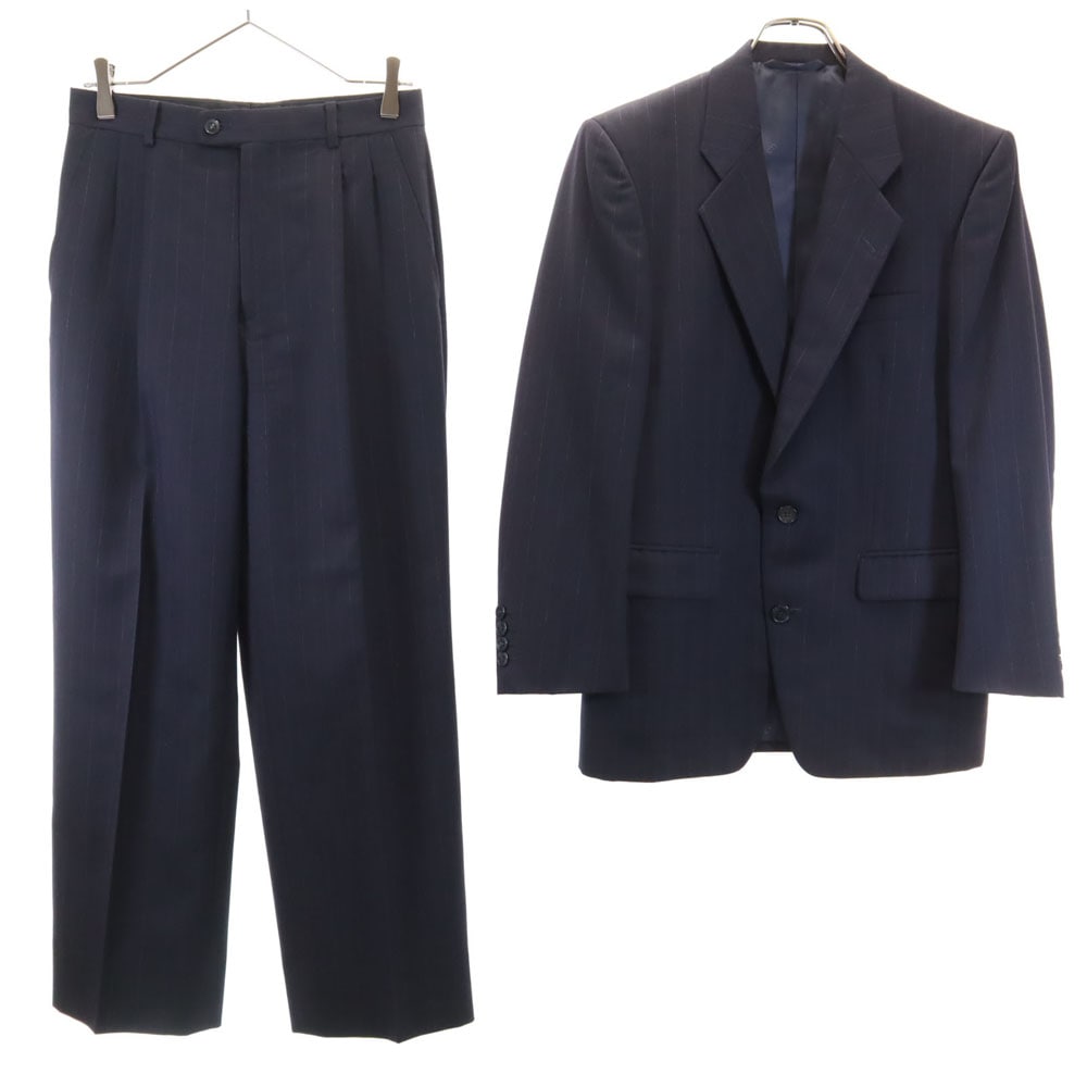 Christian Dior MONSIEUR クリスチャンディオール ムッシュ 90s オールド ストライプ柄 スーツ 上下セットアップ YA4 ネイビー メンズ 古着