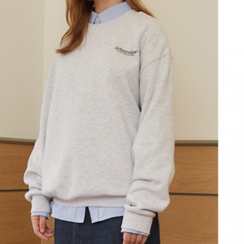 URBANAGE [2パック] センシティブオーバーブラッシュスウェットシャツ (起毛裏地) (5色)