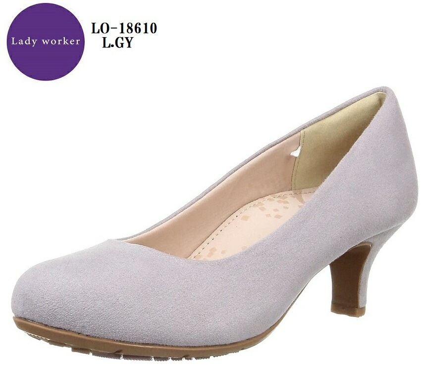 (レディワーカー)LO18610 レディス Lady woker 幅広3E キャリアパンプス ラウンドトゥ 軽量設計 つま先にゆとりを持たせた幅広3E設計