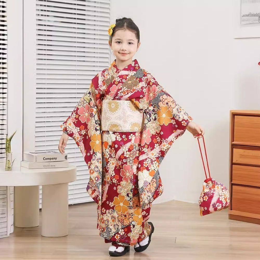 2026大人気子供着物女プリント5-12子供着物正装公演着物振袖セット