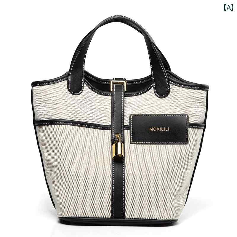 ハンドバッグ レディース おしゃれ 鞄 キャンバス ショルダーバッグ 斜めがけ ブラック ブラウン ホワイト