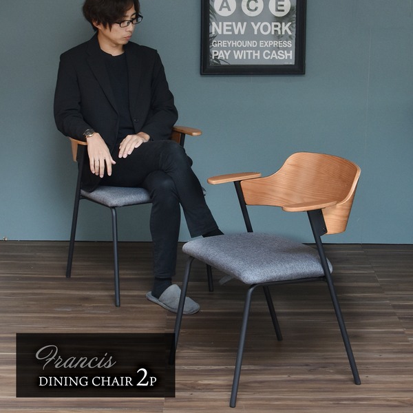 ダイニングチェア[2脚セット]組立式
