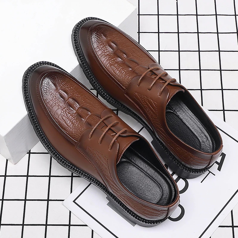 クロコダイル柄 革靴 フォーマル ポインテッドトゥ ビジネス メンズ スモールレザーシューズ メンズ