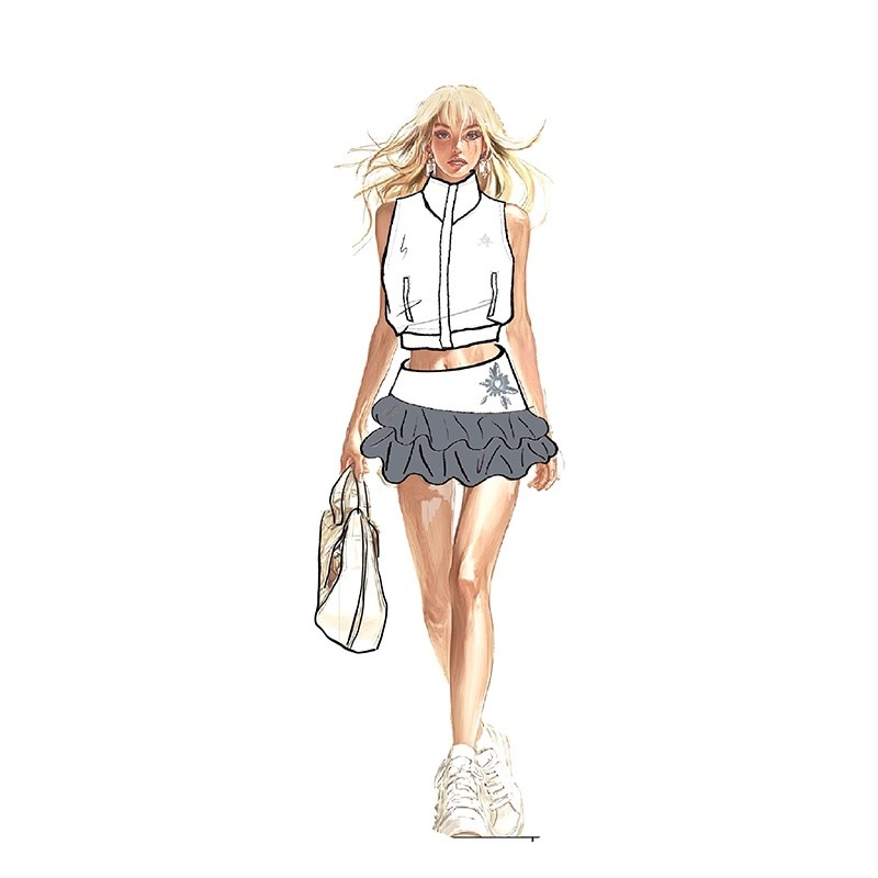 ゴルフウェア 2025 春夏 上下セット 半袖 袖なし ベスト スカート プリーツスカ 速乾 白 可愛い おしゃれ 痩せる 韓国風 レディース ゴルフスカート スポーツウェア テニスウェア