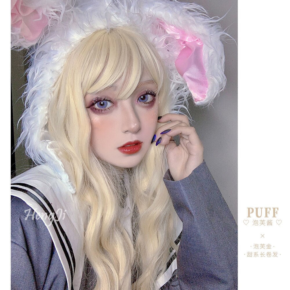 ウィッグ女性の長い髪のロリーー自然なリアルな女の子jkの顔の修理かわいいlo偽の髪