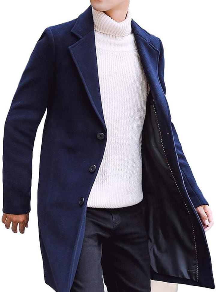 コート メンズ ビジネス 秋冬 チェスターコート 暖かい カジュアル コートメンズ スーツ ロング ウール ビジネスコート メンズコート 冬物 冬服 アウター(ネイビー, 3XL) 4,623円