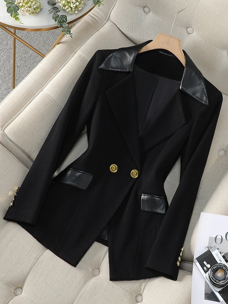 西装 外套 女性 春秋 新作 デザイン感 高級感 ストライプ ビジネス 仕事用