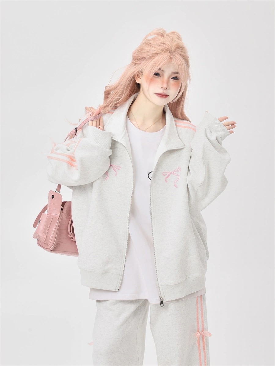 2025 春秋 2点セット トップス お出かけ 羽織り 韓国 レディース フルラウンドヘム ルーズ サイド ボトムス ストレート系冬 ゆったり サイズワイドシルエット上下リラックストラック