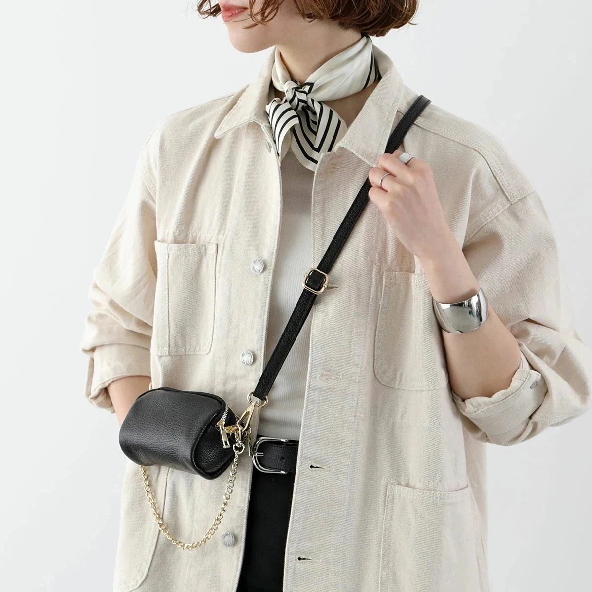 AULENTTI オウレンティ ショルダーバッグ EL 331 DO レディース ハンドバッグ クロスボディ ポーチ チャーム ミニバッグ 鞄 D28/BLAC 【ts】