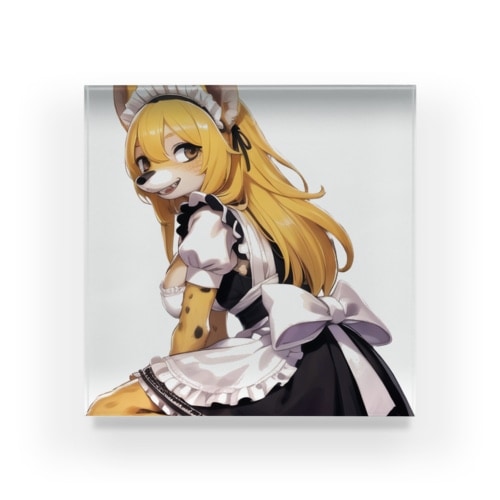 【文字入れ可能受注生産】ジャガーの女の子　エラ アクリルブロック