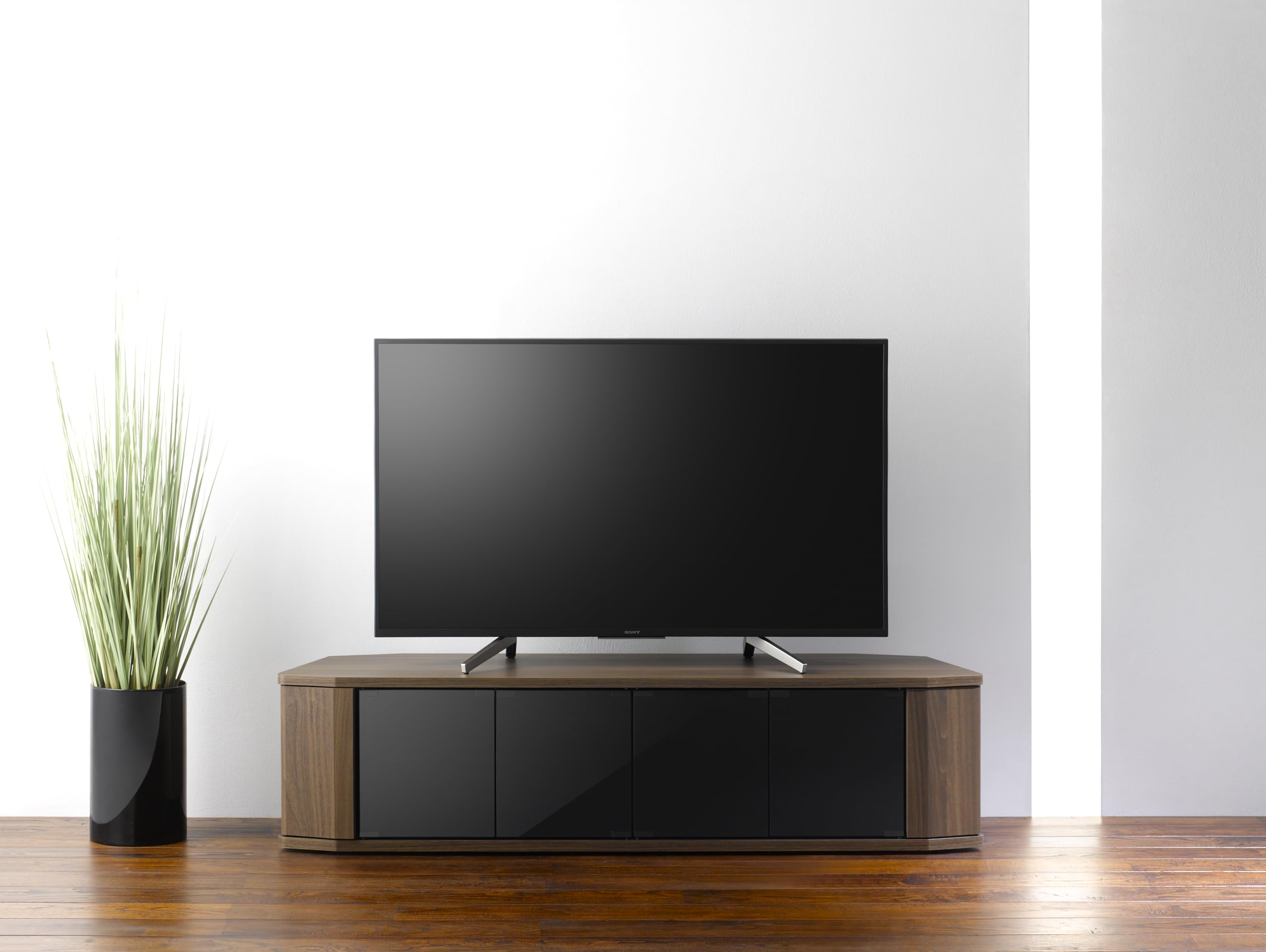 朝日木材加工 テレビ台 RACINE 65型 幅150cm ブラウン コーナー対応 キャスター付き RCA-1500AV-CR