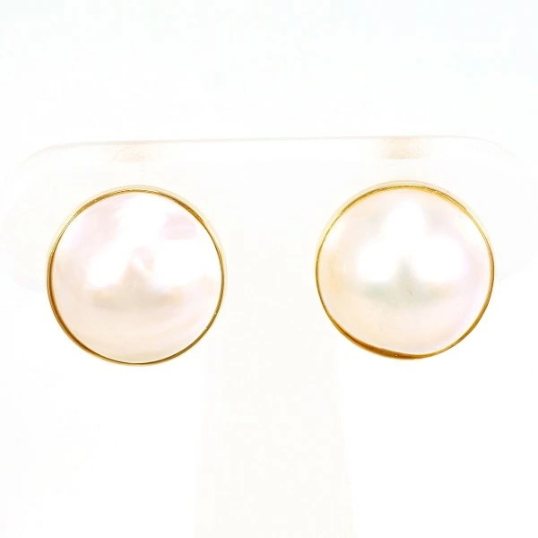 K18 18金 YG イエローゴールド イヤリング マベパール(真珠) ジュエリー 中古