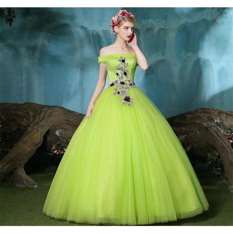 カラードレス 演奏会 安い ロングドレス ピアノ 発表会 パーティドレス ウェディングドレス グリーン