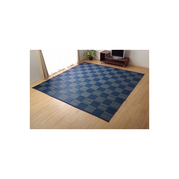 1090280191802 ラグ 洗える PPカーペット ウィード ネイビー 本間4.5畳 約286.5×286.5cm メーカー直送