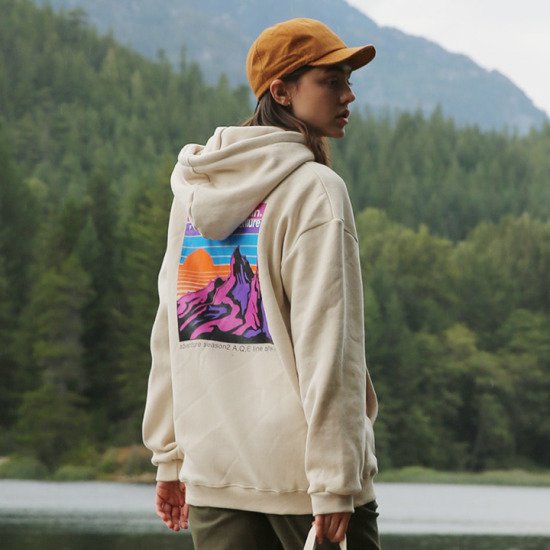 レインボー サンセット フーディ-男女共用