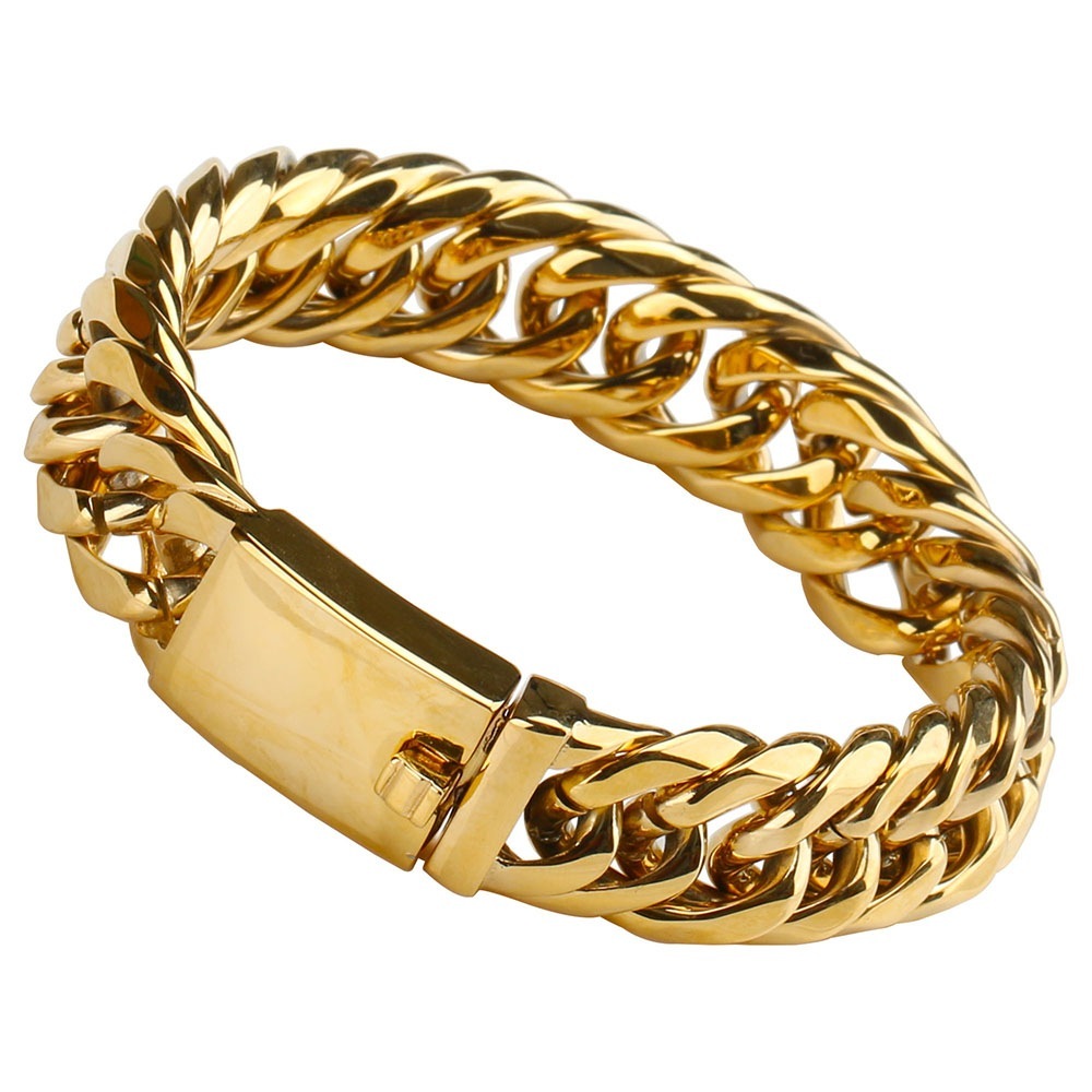 ステンレス ダブル喜平ブレスレット18K [b125]