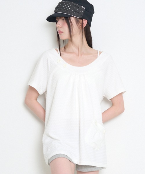 【ILLIGO】 POCKET BUTTON T-SHIRT WHITE 正規品