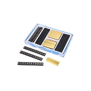 サムコス プライスカード プライスキューブ 35個セット 専用スタンド付き キューブ プライス台 セット プレート 値札 表示 見やすい 万の値まで表示可能 (ゴールド)