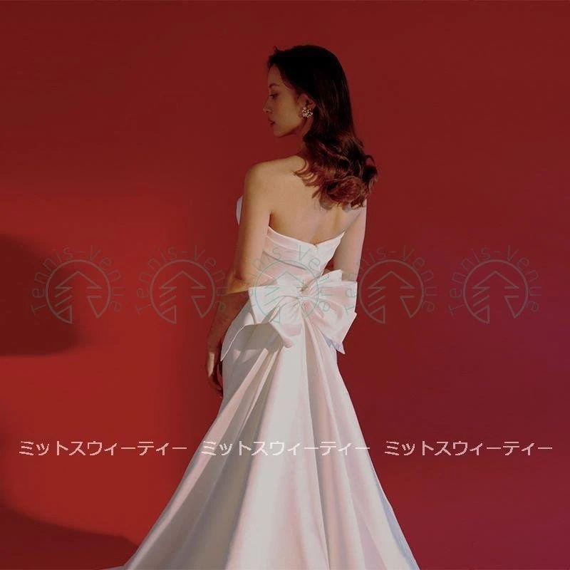 ウェディングドレス 白 結婚式 ロングドレス Aライン ビスチェ 海外挙式 花嫁 二次会 大きいサイ