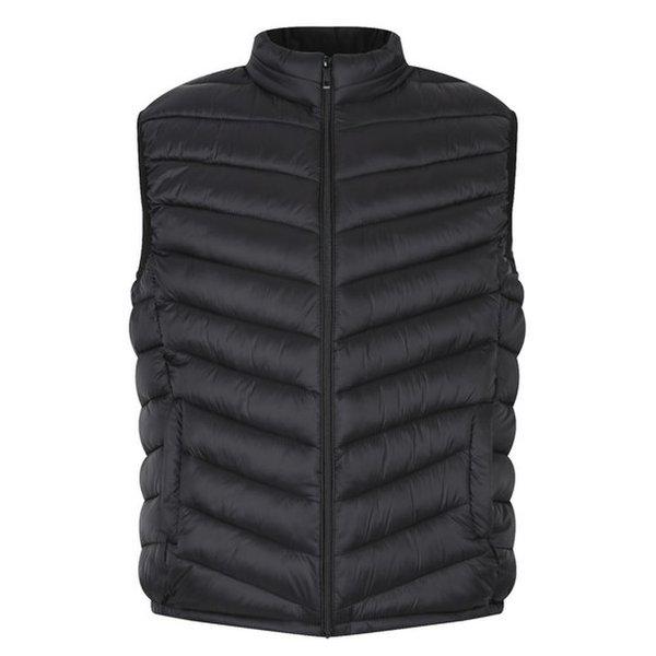 メンズ冬ハイネック軽量フルジップアップチョッキパッドIE-VEP-4006-ブラック