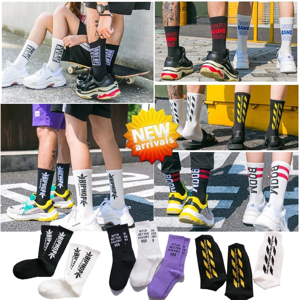 【10点セット】韓国ファッション男女兼用靴下#レディースソックス　英字 ソックスsport 運動　厚手　無地　メンズ 大人用 カラフルソックス