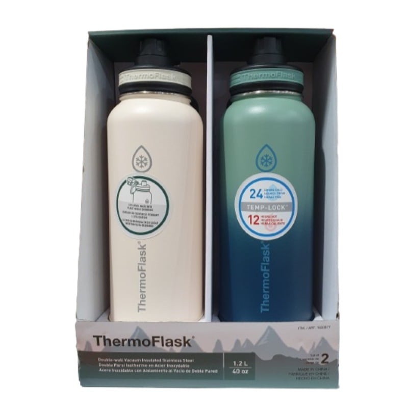 THERMOFLAK 保冷瓶 2PK 1.2L ホワイト&グリーン