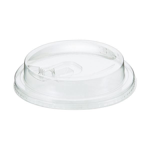 （まとめ） TANOSEEリサイクルPETカップ 96mm口径 リフトアップリッド 1パック（100枚） [x5セット]