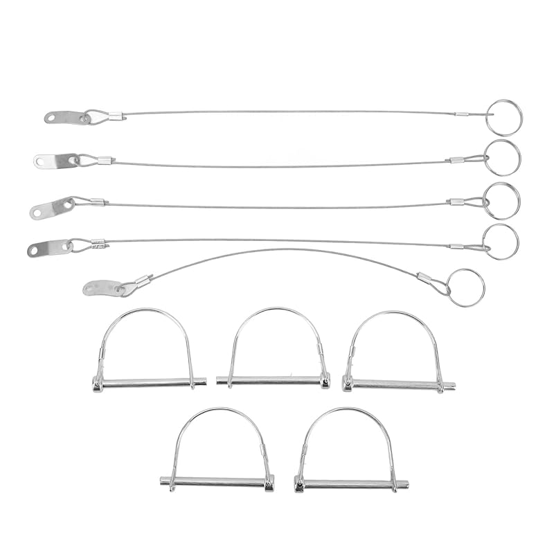 アーチ安全カプラーピン安定した固定6 X 70mm使いやすい多機能PTOシャフトロックピンステンレススチールATV用の紛失防止チェーン付き