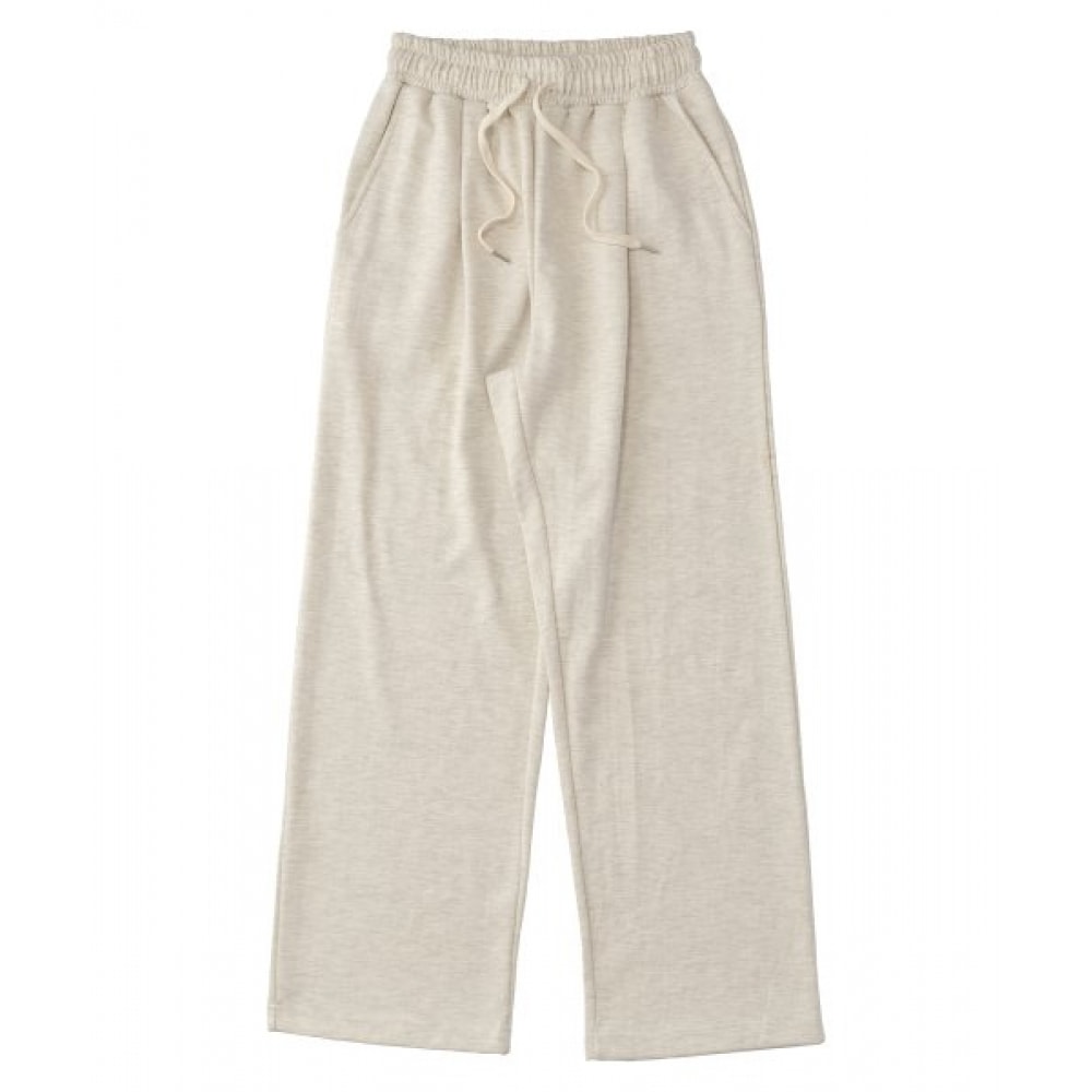 ペーパーボーイピンタックワイドスウェットパンツ-オートミール