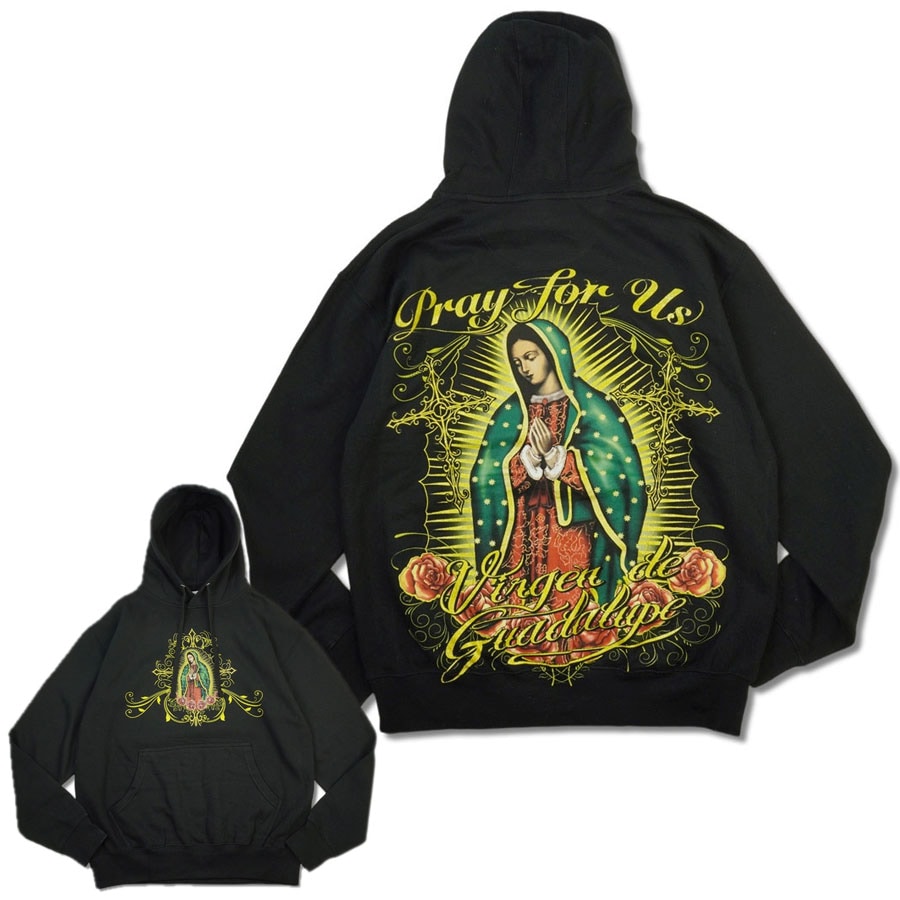 メンズ パーカーPLAY FOR US VIRGEN GUADALUPEグアダルーペ プルオーバーフーディーBLACK/GOLD(ブラックゴールド)黒 金 マリ 5,844円