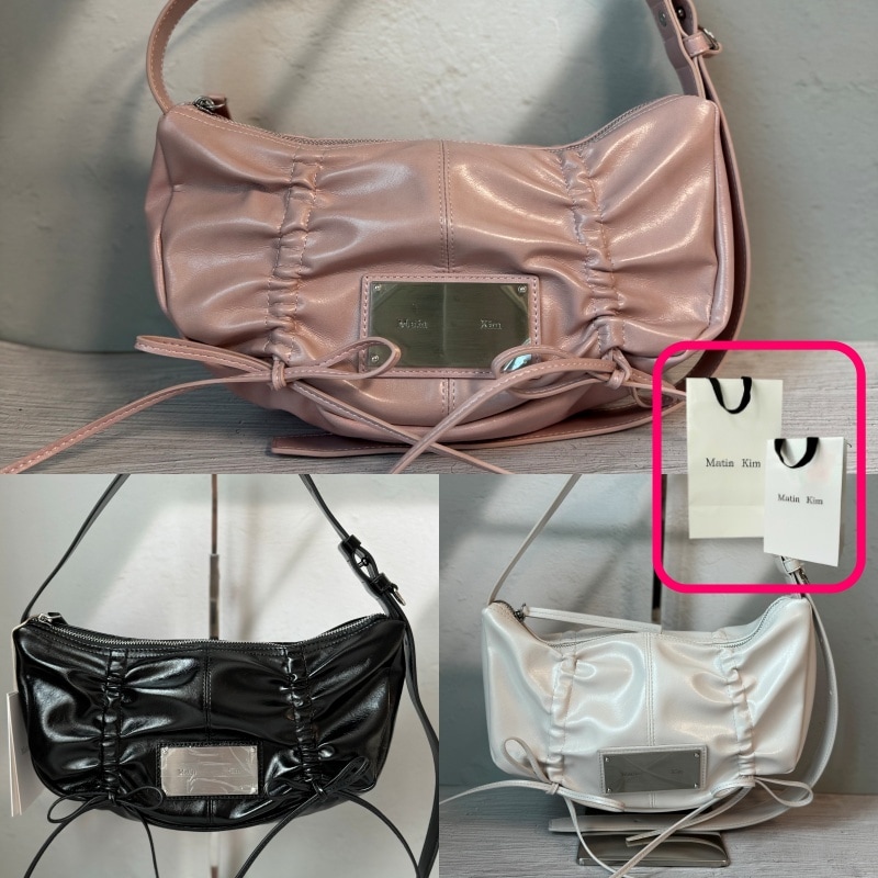 HALF SHIRRING RIBBON ROUND ショルダーバッグ 【6カラー】