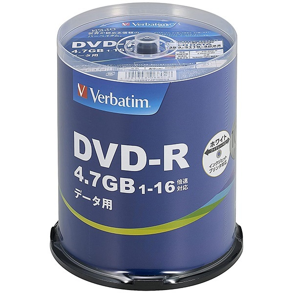DHR47JP100V4 DHR47JP100V4 [DVD-R(Data) 1回記録用 4.7GB 1-16倍速 100枚スピンドルケース100P IJP対応]