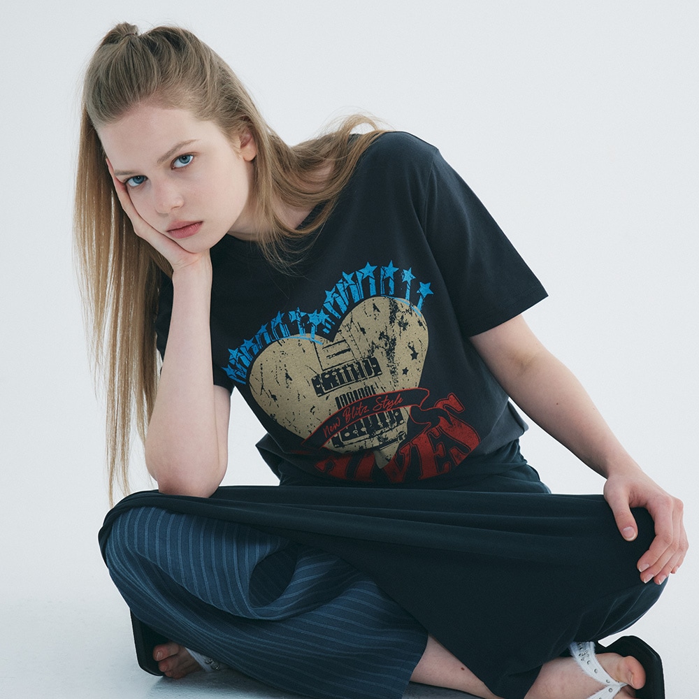[レイブ] Heart Ravers グラフィック Tシャツ VW5ME602_2color