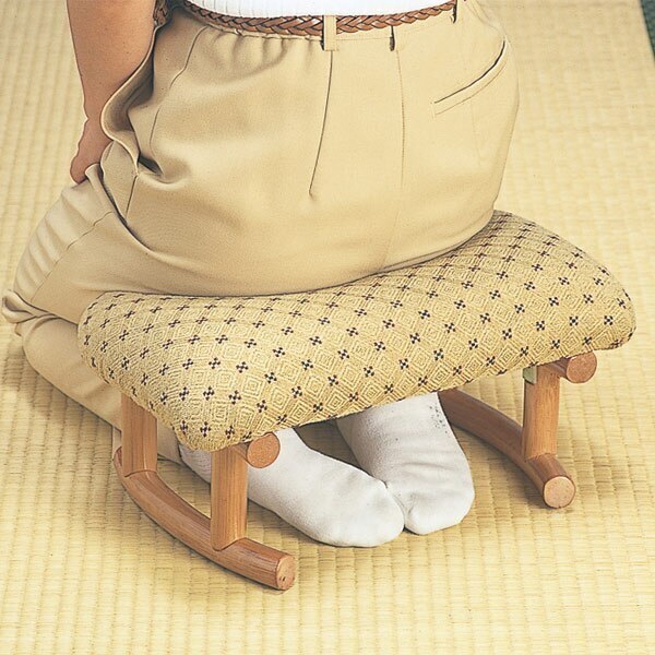 正座椅子 ラタン製 クッション付 スツール 高さ20cm