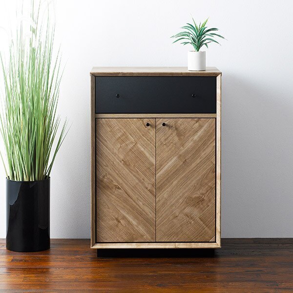 キャビネット サイドボード 矢貼りデザイン アロー 幅59cm