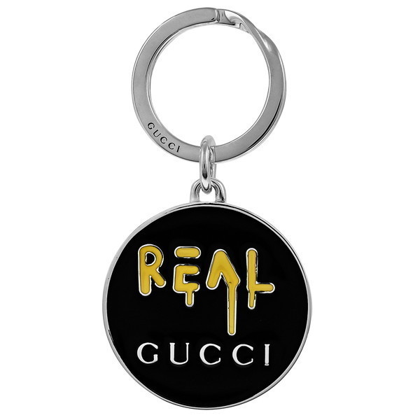 GUCCI 478646-J89L0-8490 GHOST REAL LOGO グッチ ゴースト リアルロゴ キーリング スターリングシルバー/エナメル シルバー/ブラック/イエロー