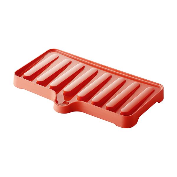 (50セット) ドレーナー/水切り器具 (スリム レッド) 38.4×23.6×3.5cm 本体：PP 『リベラリスタ』