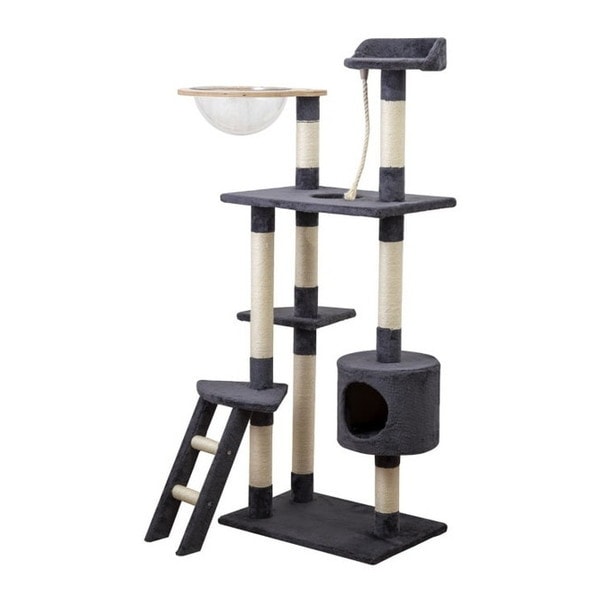 ファミリーライフ NEWキャットタワー 肉球クリアベッド付き グレー(0421620) メーカー直送