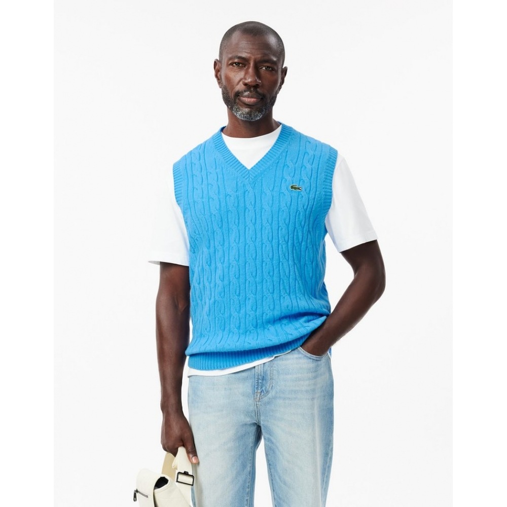 ラコステメンズケーブル Vネックベスト AH3132-54N 4XA