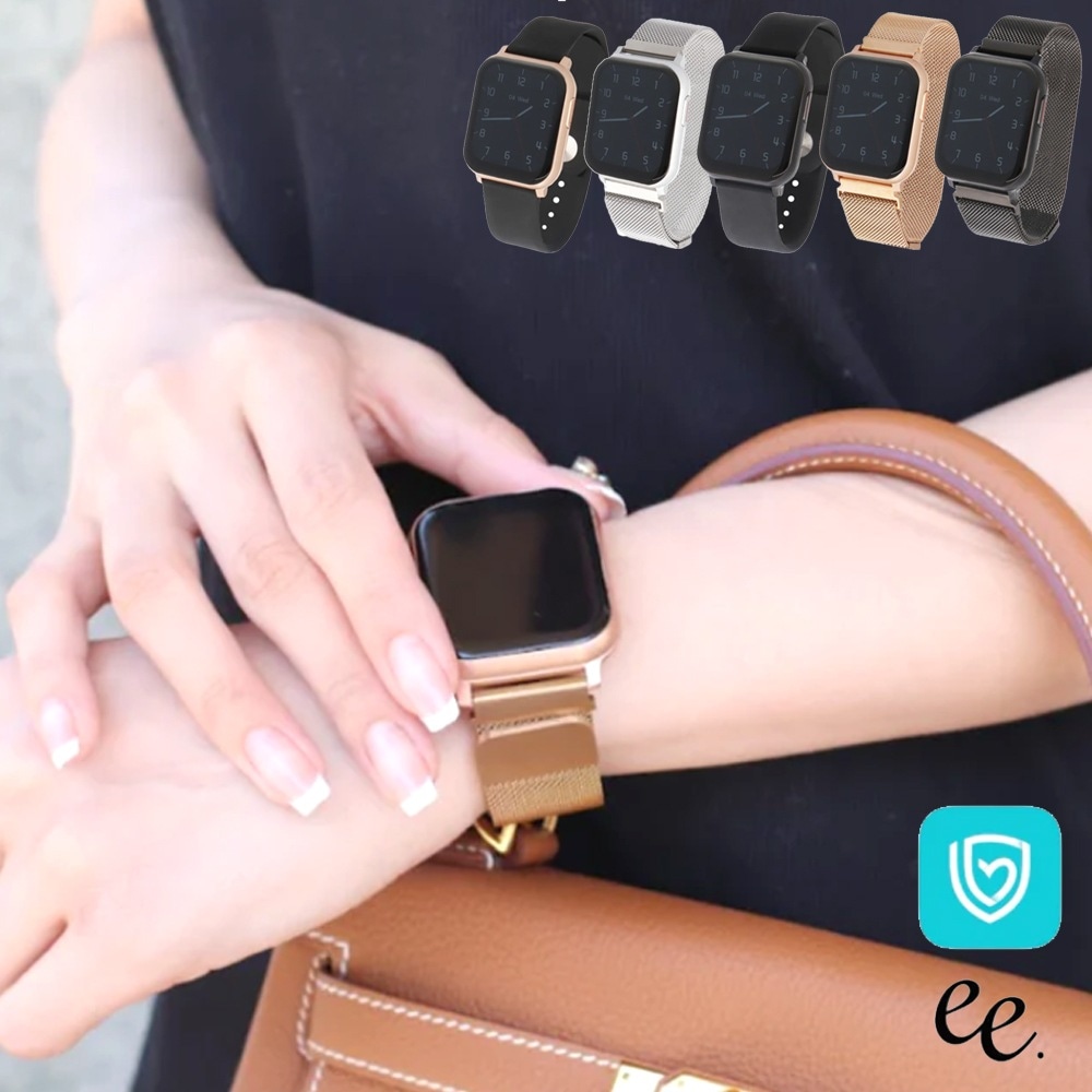 スマートウォッチ レディース 新型 PROJECT-EE EE02 プロジェクトee ウォッチベルト マグネット式 ミラネーゼループ ベルトバンド レザーバンド 通話機能 日本語 LINE通知 腕時計