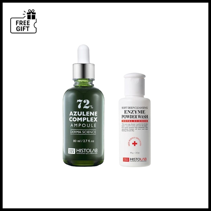 【脂性肌ケアルーティン】 ヒストラボ アズレンコンプレックス アンプル 72% 80ml ＋ エンザイム パウダーウォッシュ 50g セット