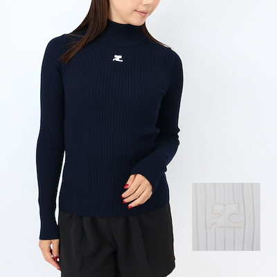 COURREGES クレージュ カーディガンニットセーターリブブラック